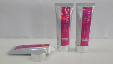 Tubo oval liso de empacotamento cosmético estratificado holográfico do aperto 90g do tubo